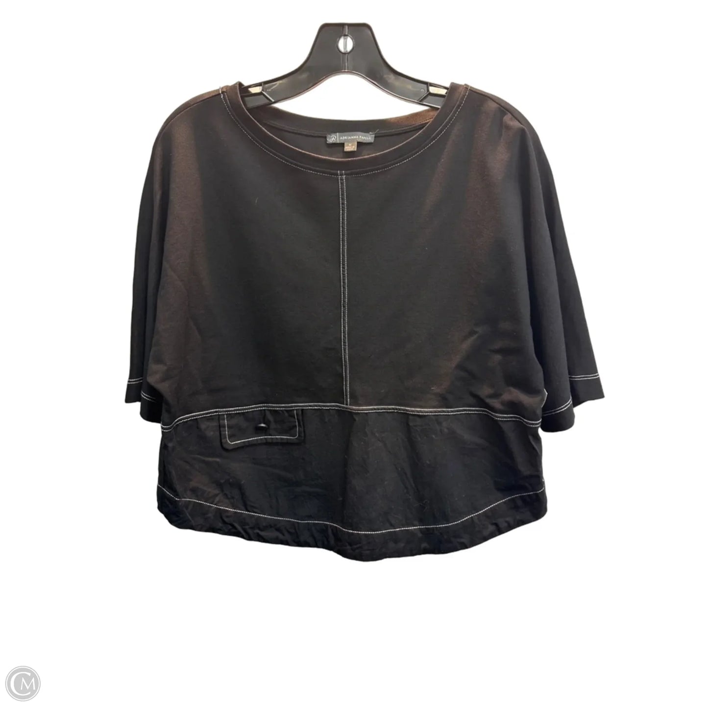 Top Short Sleeve By Adrianna Papell In Black, Size: M