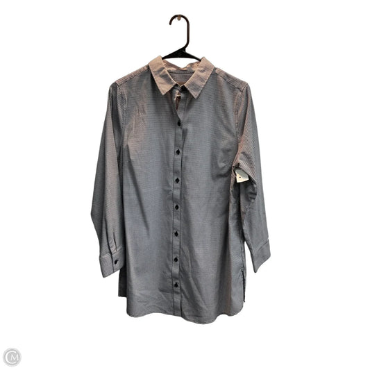 Blouse Long Sleeve By Chicos In Checkered Pattern, Size: S