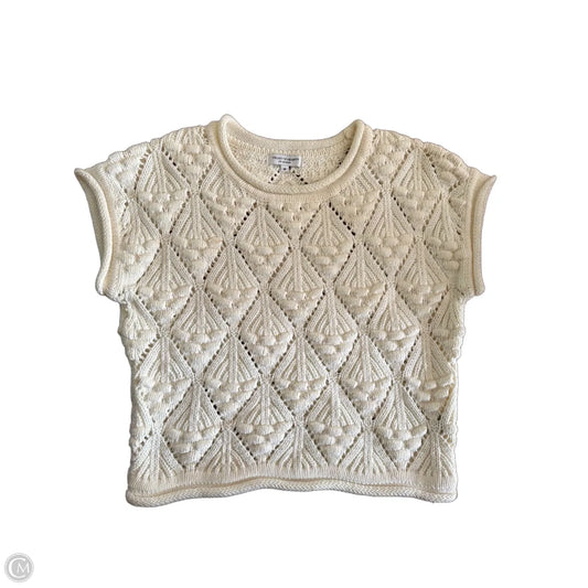 Sweater Short Sleeve By Velvet Heart In Cream, Size: M