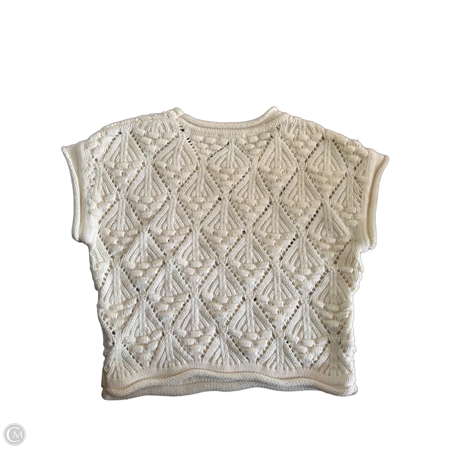 Sweater Short Sleeve By Velvet Heart In Cream, Size: M
