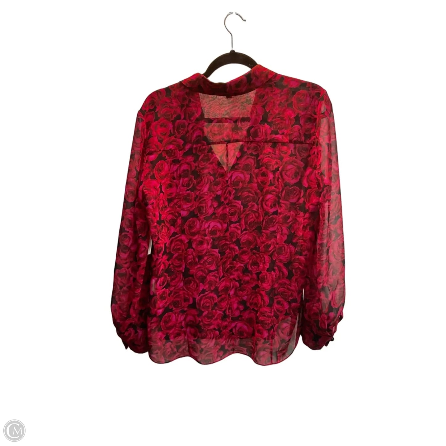 Blouse Designer By Carolina Herrera In Floral Print, Size: 8