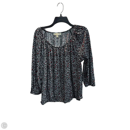 Top 3/4 Sleeve By Michael By Michael Kors In Black, Size: Xl