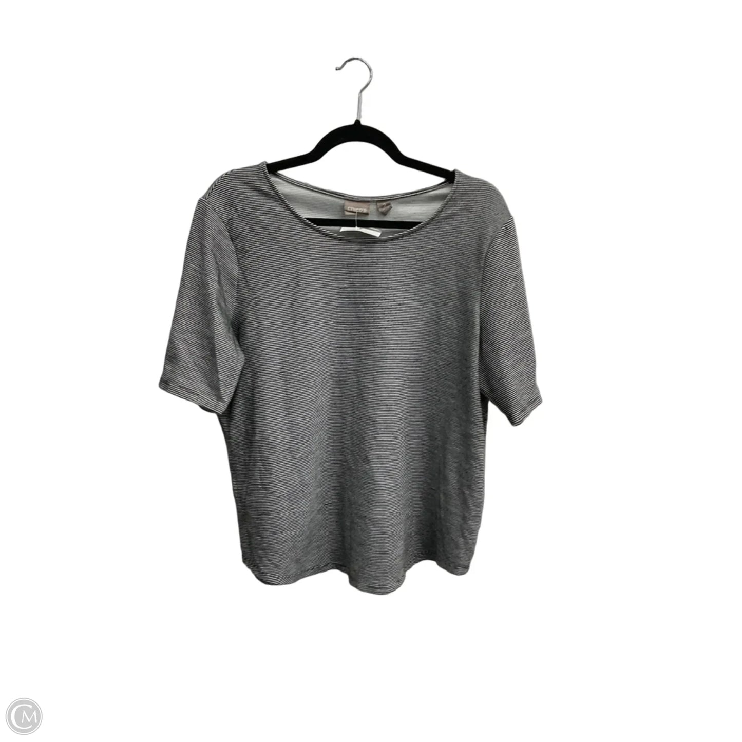 Top Short Sleeve Basic By Chicos In Striped Pattern, Size: L
