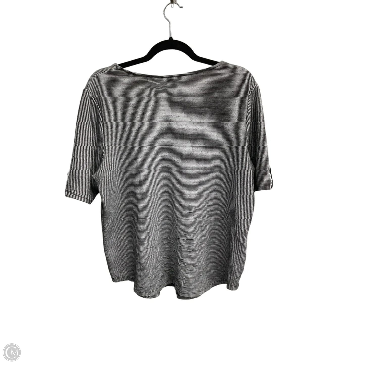 Top Short Sleeve Basic By Chicos In Striped Pattern, Size: L
