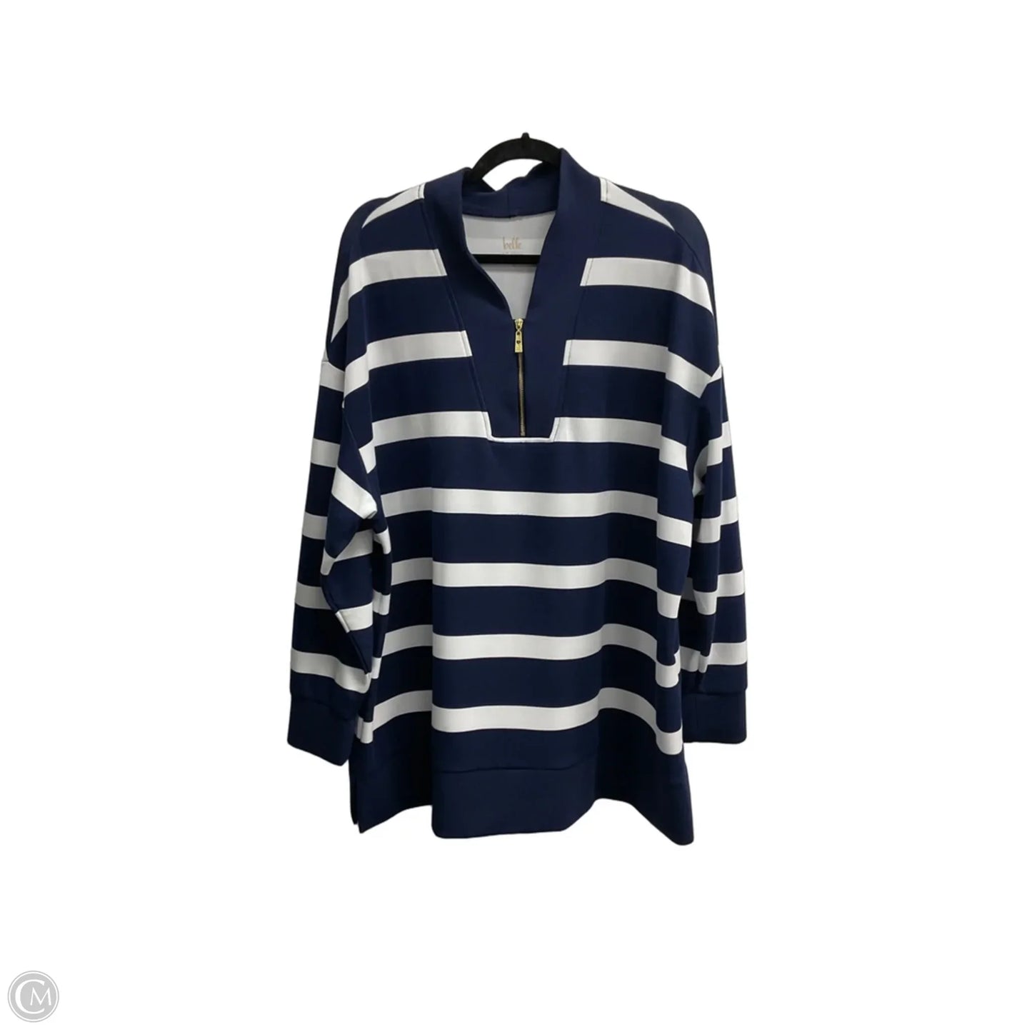 Sweatshirt Collar By Belle By Kim Gravel In Striped Pattern, Size: 2x