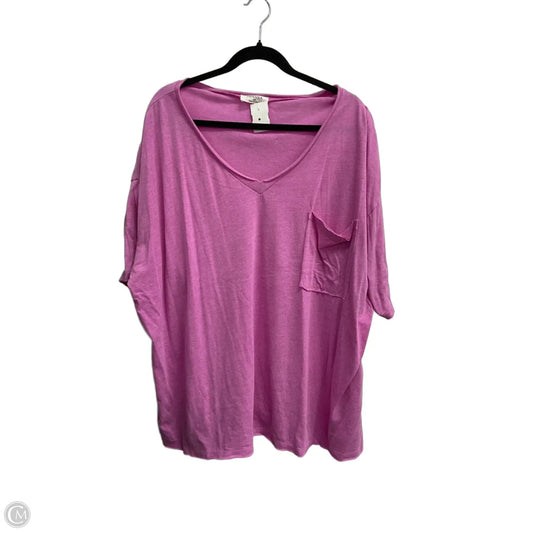 Top Short Sleeve By Zenana In Pink, Size: 1x