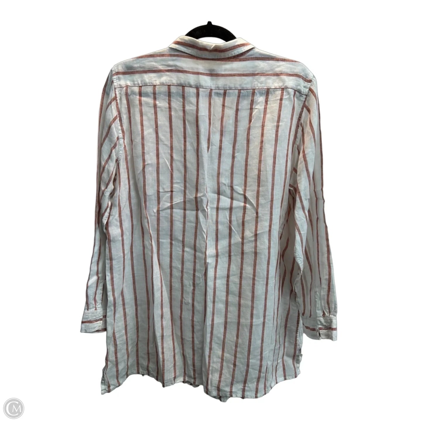 Blouse Long Sleeve By Garnet Hill In Striped Pattern, Size: L