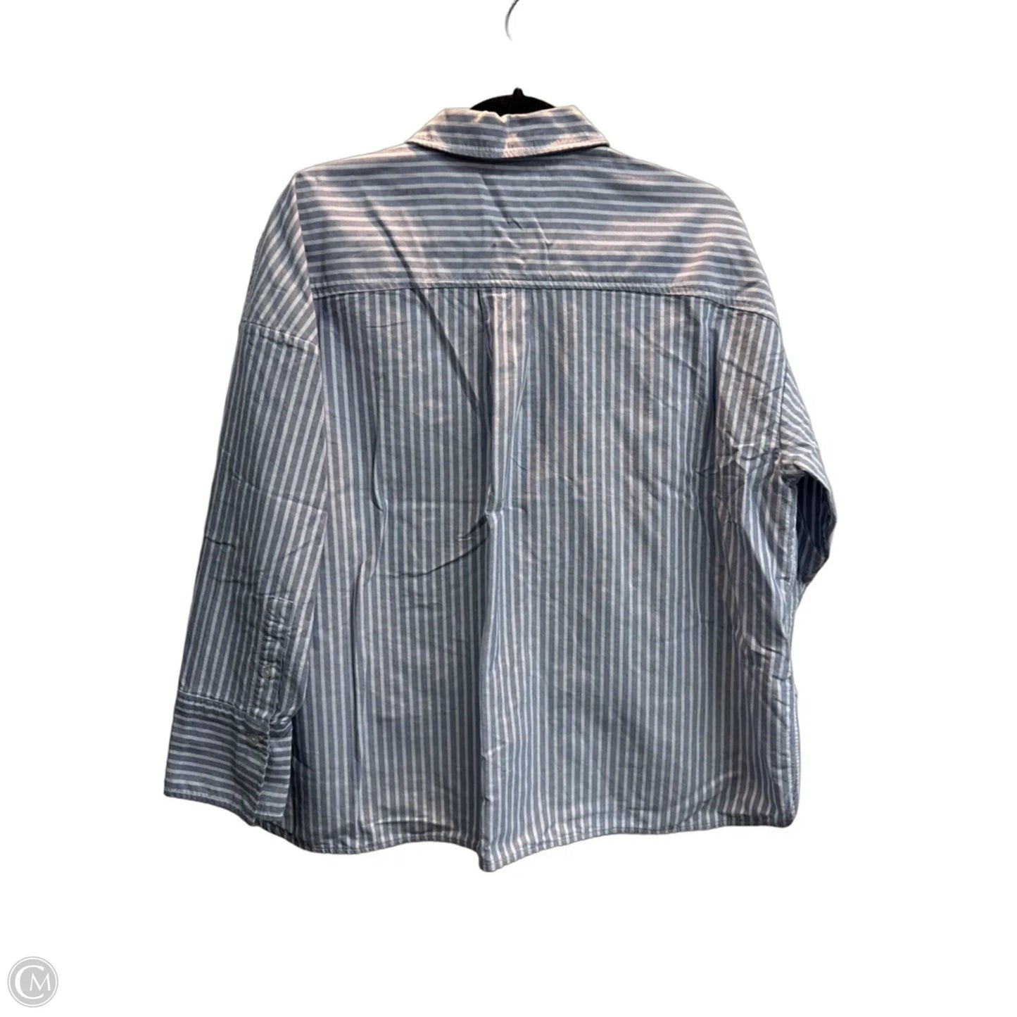 Blouse Long Sleeve By Everlane In Striped Pattern, Size: L