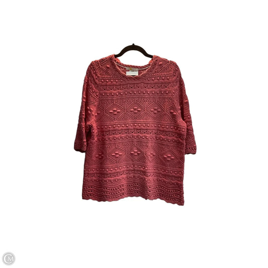 Sweater Short Sleeve By Boden In Pink, Size: 12