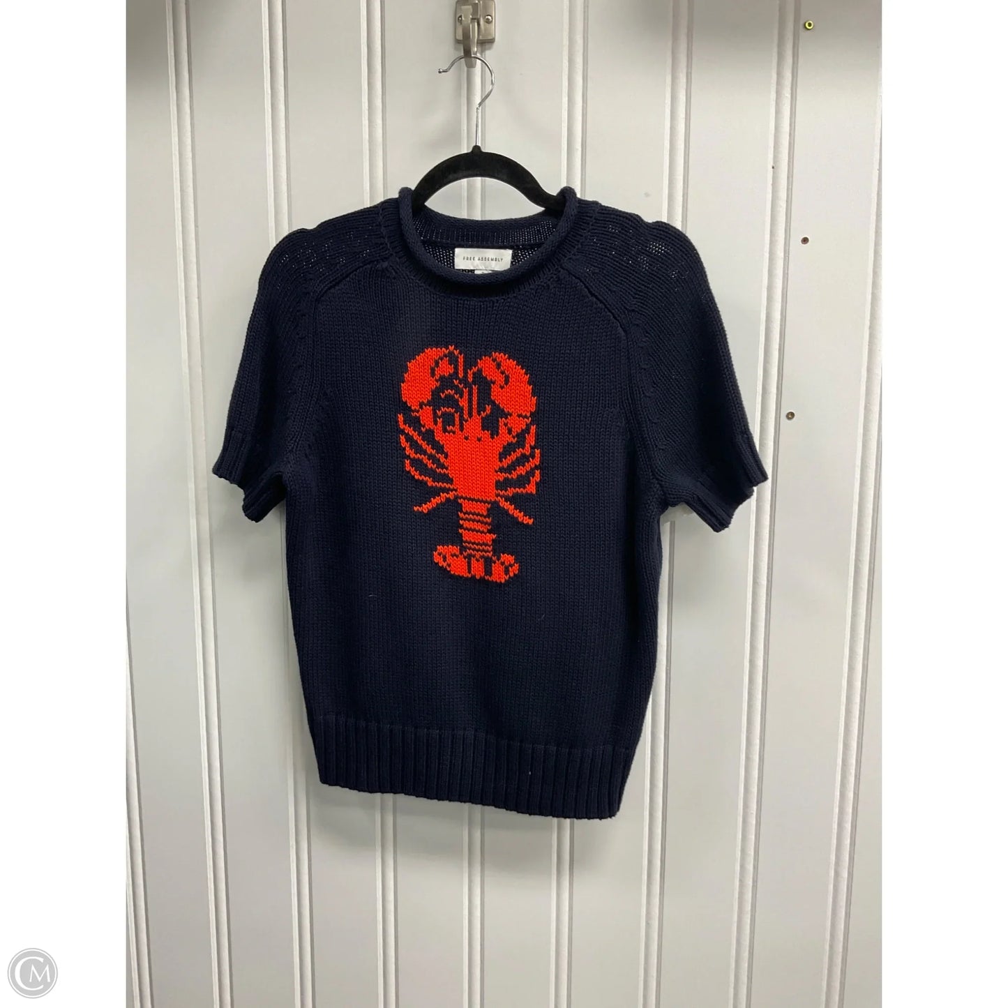 Sweater Short Sleeve By Free Assembly In Navy, Size: S