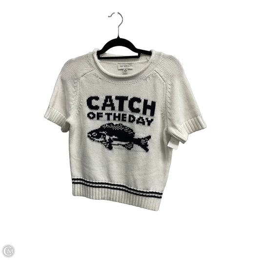 Sweater Short Sleeve By Free Assembly In White, Size: M