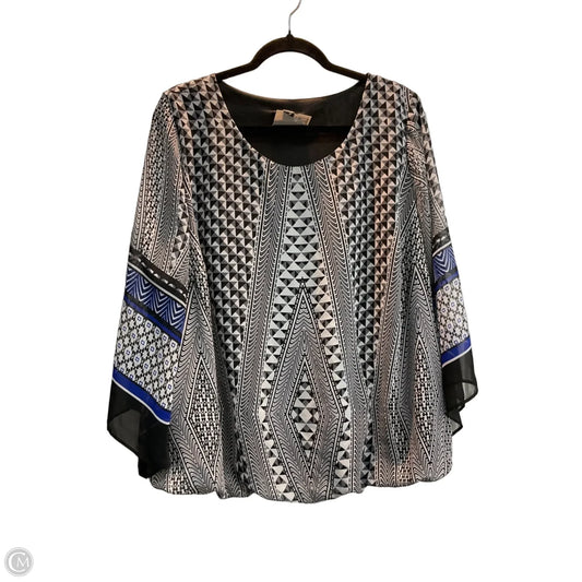 Blouse 3/4 Sleeve By Alyx In Black, Size: 1x