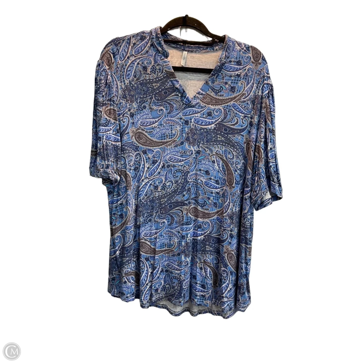 Top Short Sleeve By Clothes Mentor In Paisley Print, Size: 30