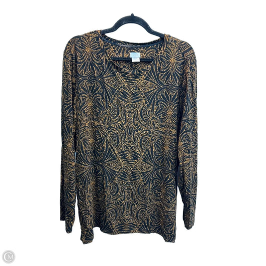 Top Long Sleeve By Chicos In Orange, Size: Xxl