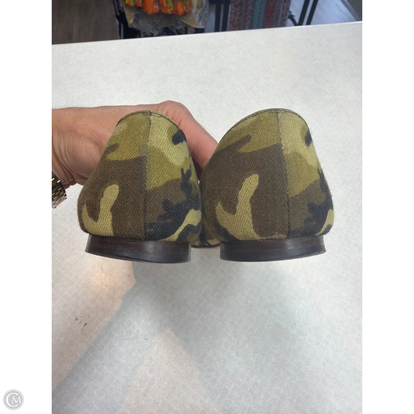 Shoes Luxury Designer By Manolo Blahnik In Camouflage Print, Size: 7.5
