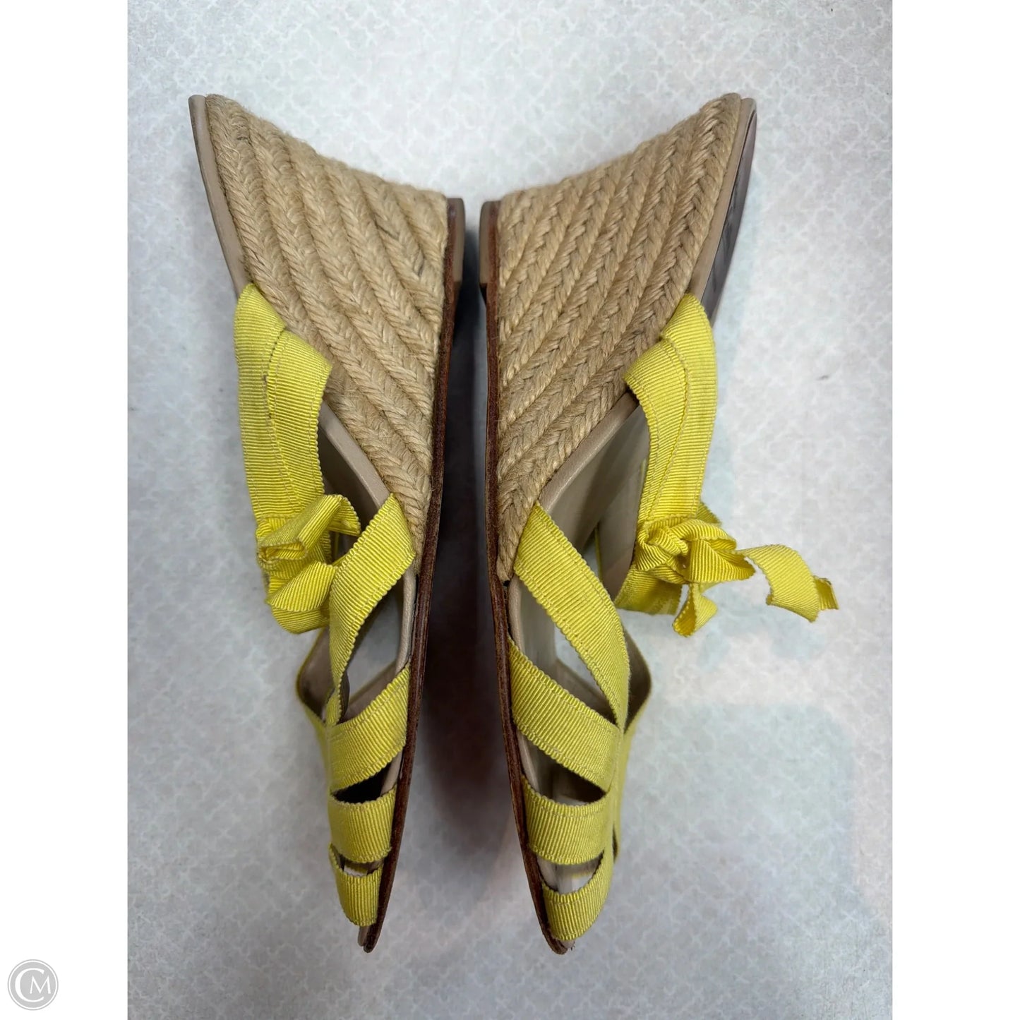 Sandals Luxury Designer By Christian Louboutin In Yellow, Size: 9.5