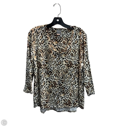 Top 3/4 Sleeve By Chicos In Animal Print, Size: Xl
