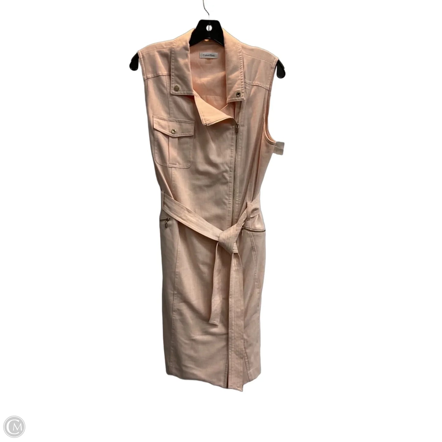 Dress Work By Calvin Klein In Peach, Size: 14