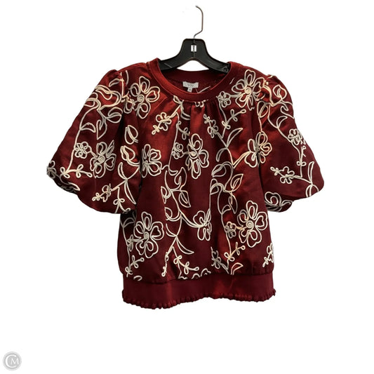 Blouse 3/4 Sleeve By Voy In Maroon, Size: M