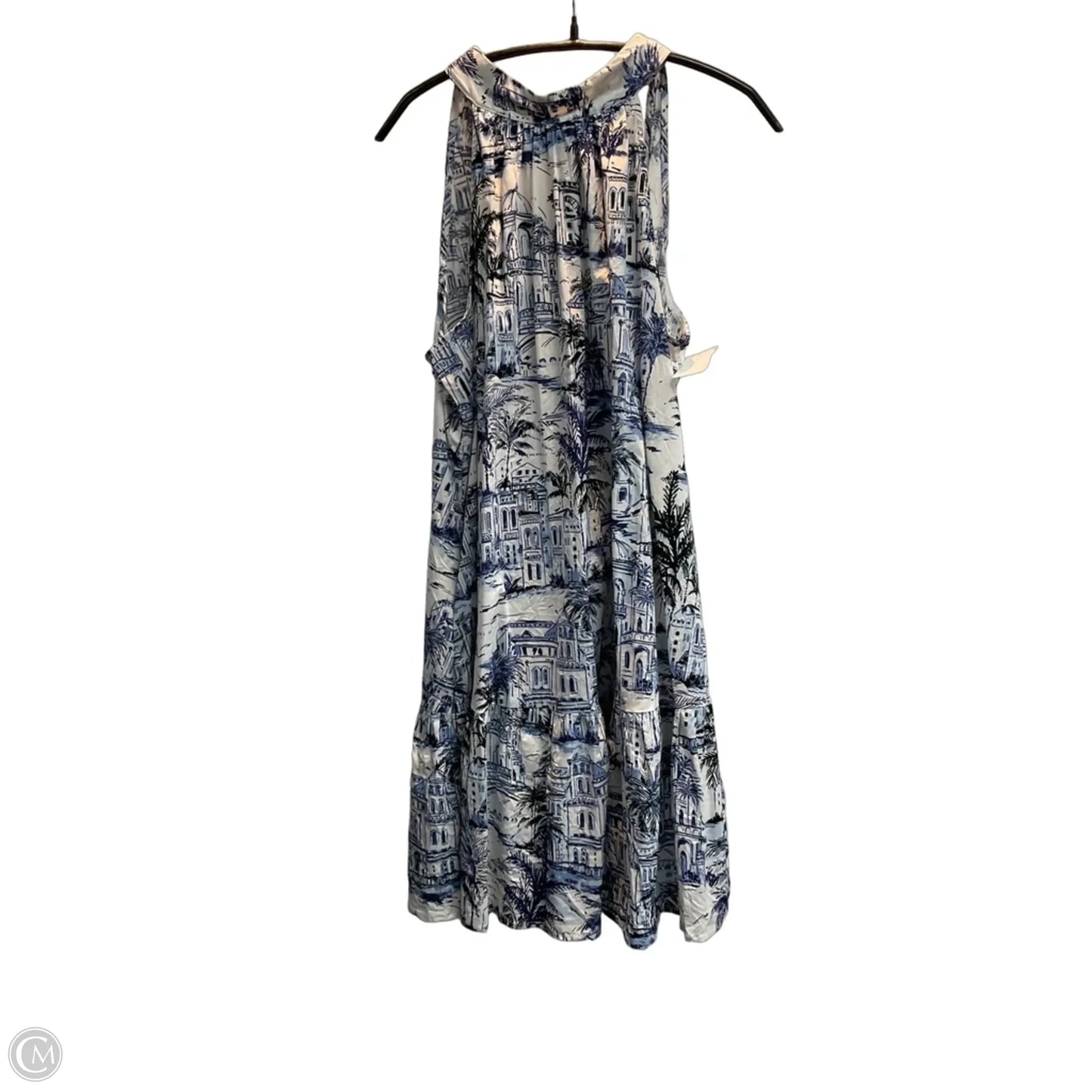 Dress Casual Midi By Calypso St Barth In Blue & Cream, Size: M