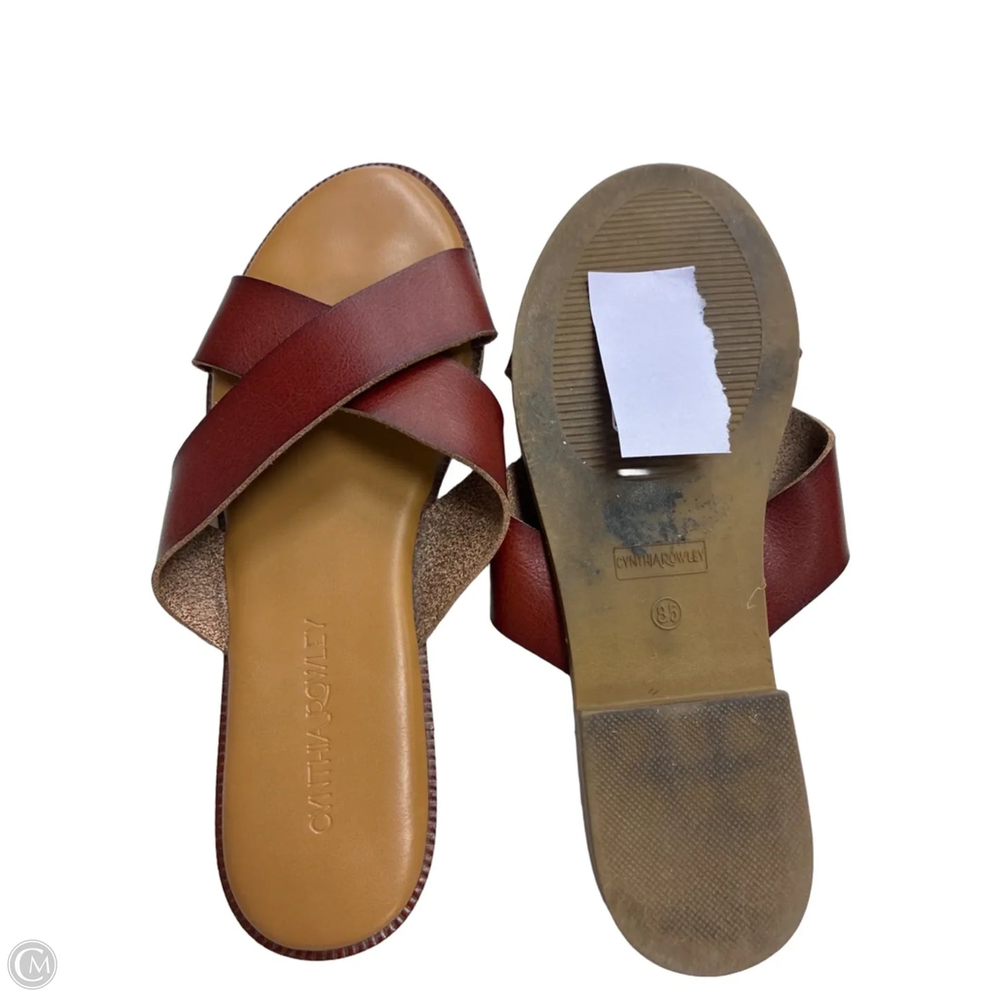 Sandals Flats By Cynthia Rowley In Maroon, Size: 8.5
