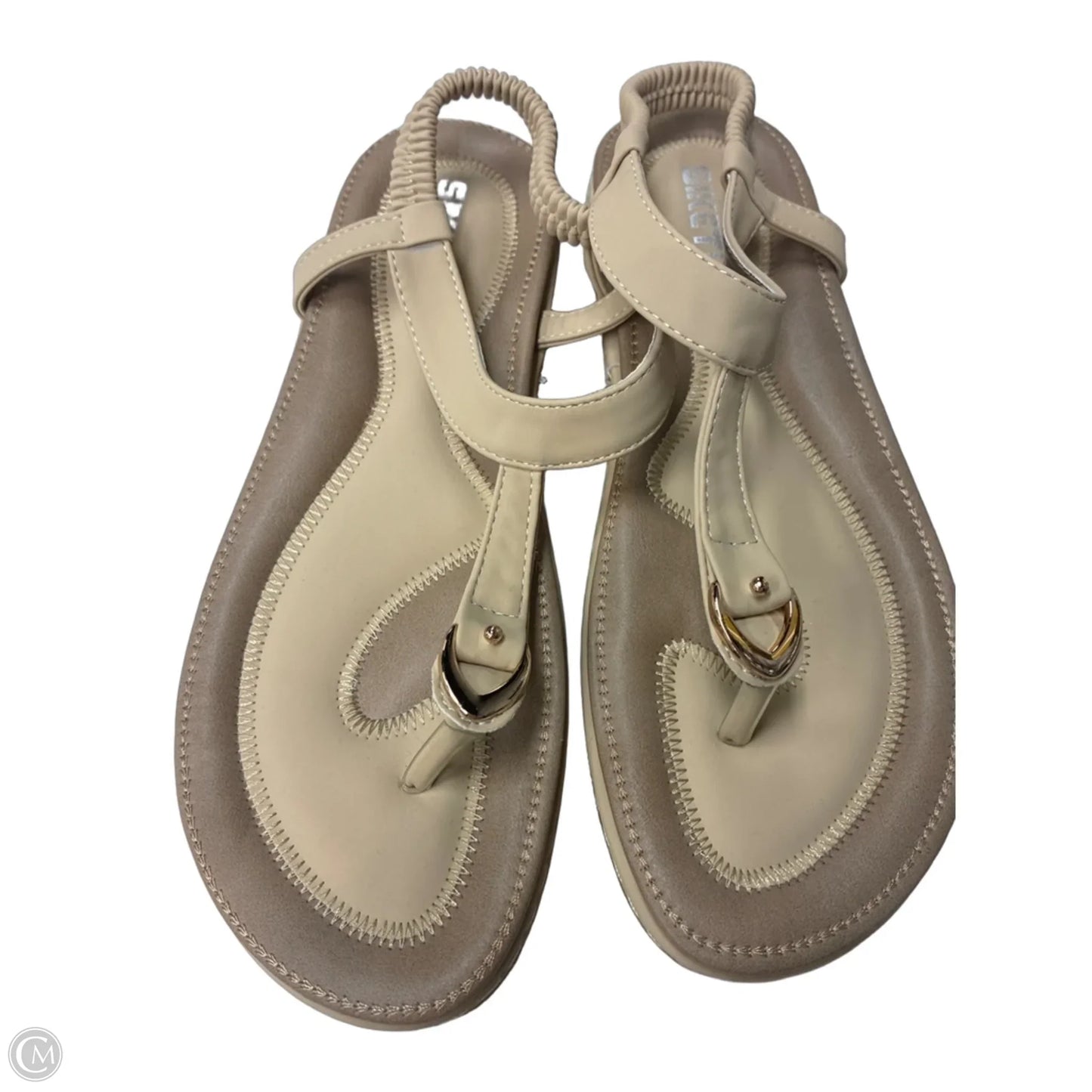 Sandals Flats By Clothes Mentor In Beige, Size: 10.5