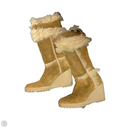 Boots Designer By Coach In Tan, Size: 7