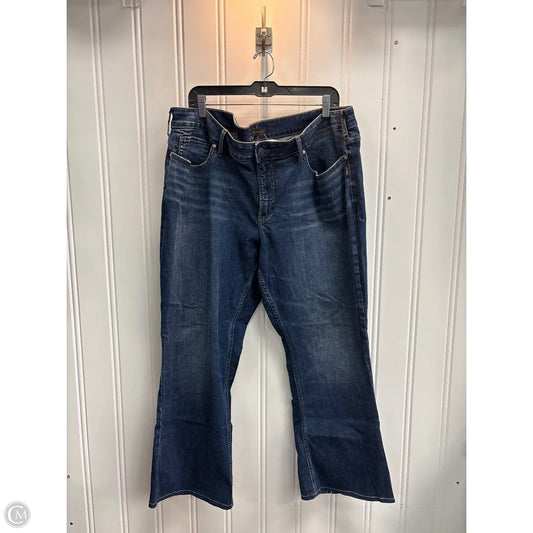Jeans Boot Cut By Silver In Blue, Size: 22