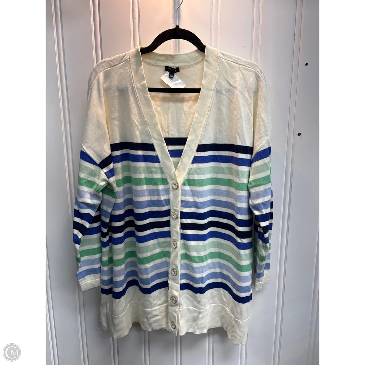 Cardigan By Talbots In Striped Pattern, Size: 2x
