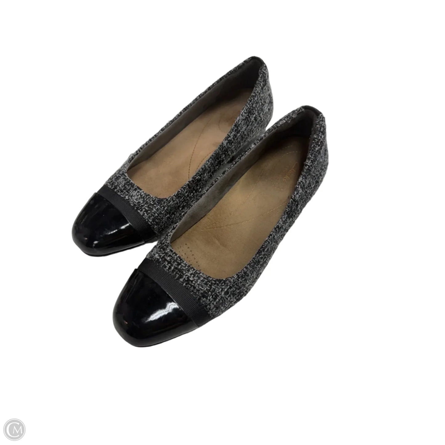 Shoes Flats By Clarks In Black & Grey, Size: 8