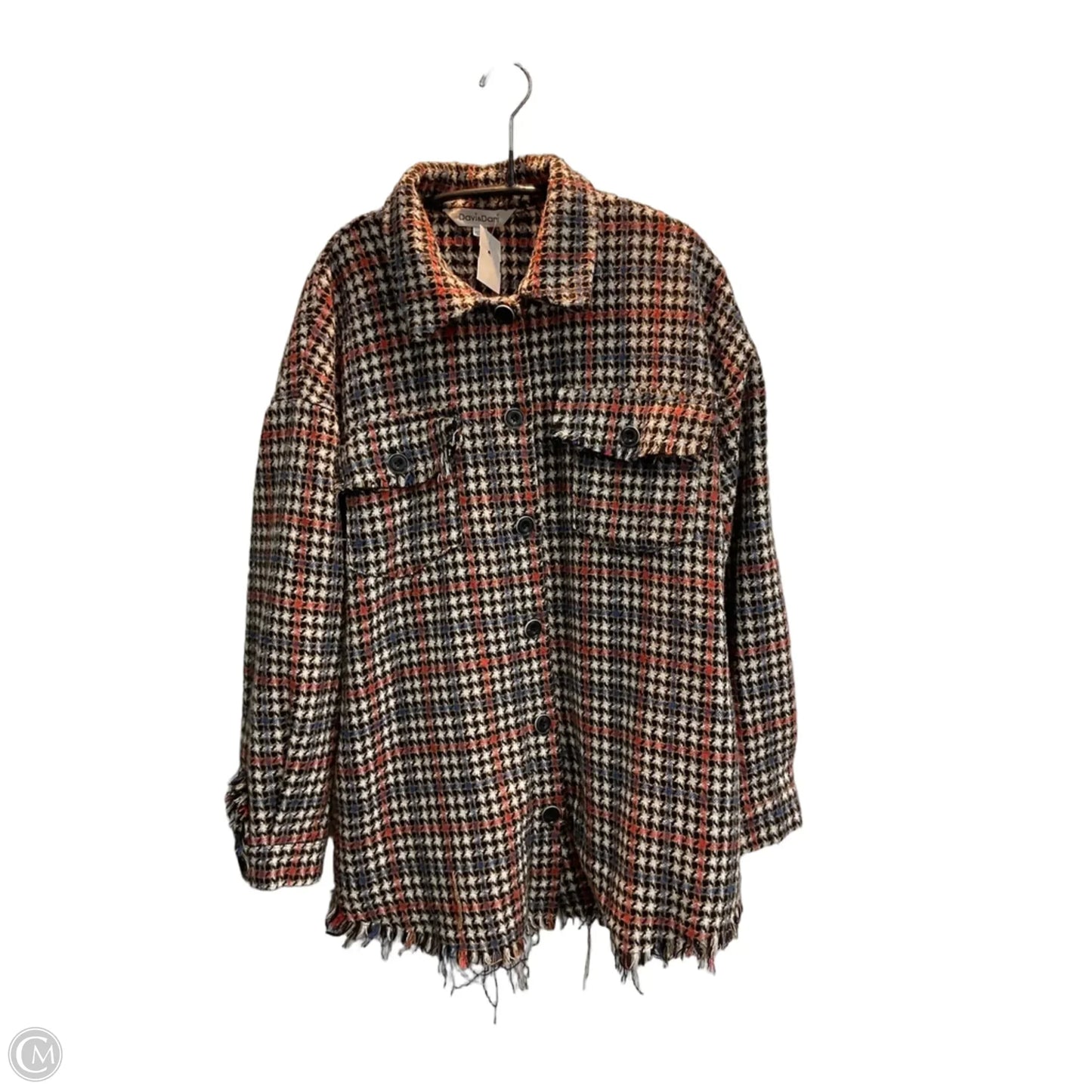 Jacket Shirt By Davi & Dani In Plaid Pattern, Size: L