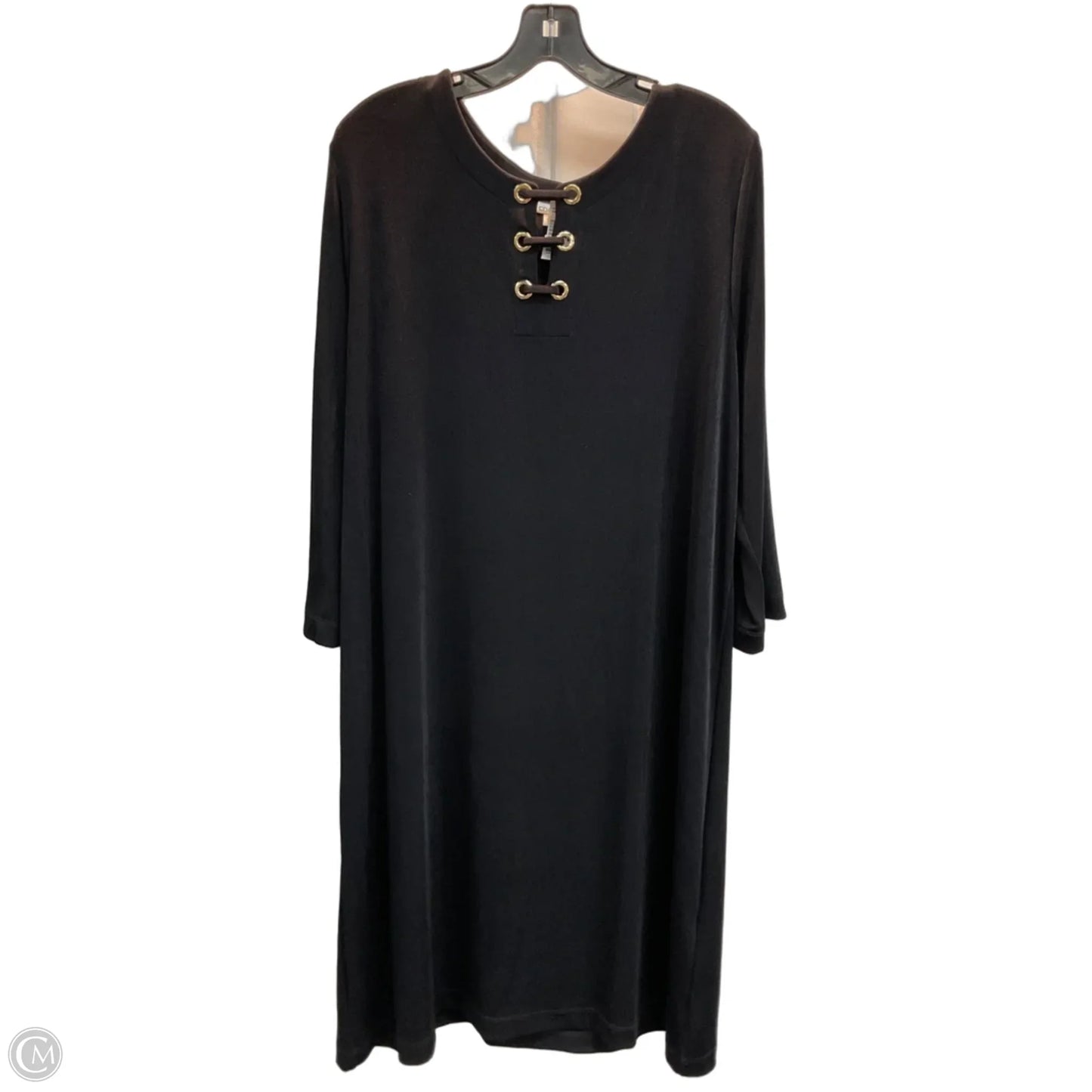 Dress Casual Midi By Chicos In Black, Size: Xl