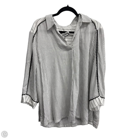 Blouse 3/4 Sleeve By Chicos In Striped Pattern, Size: Xxl