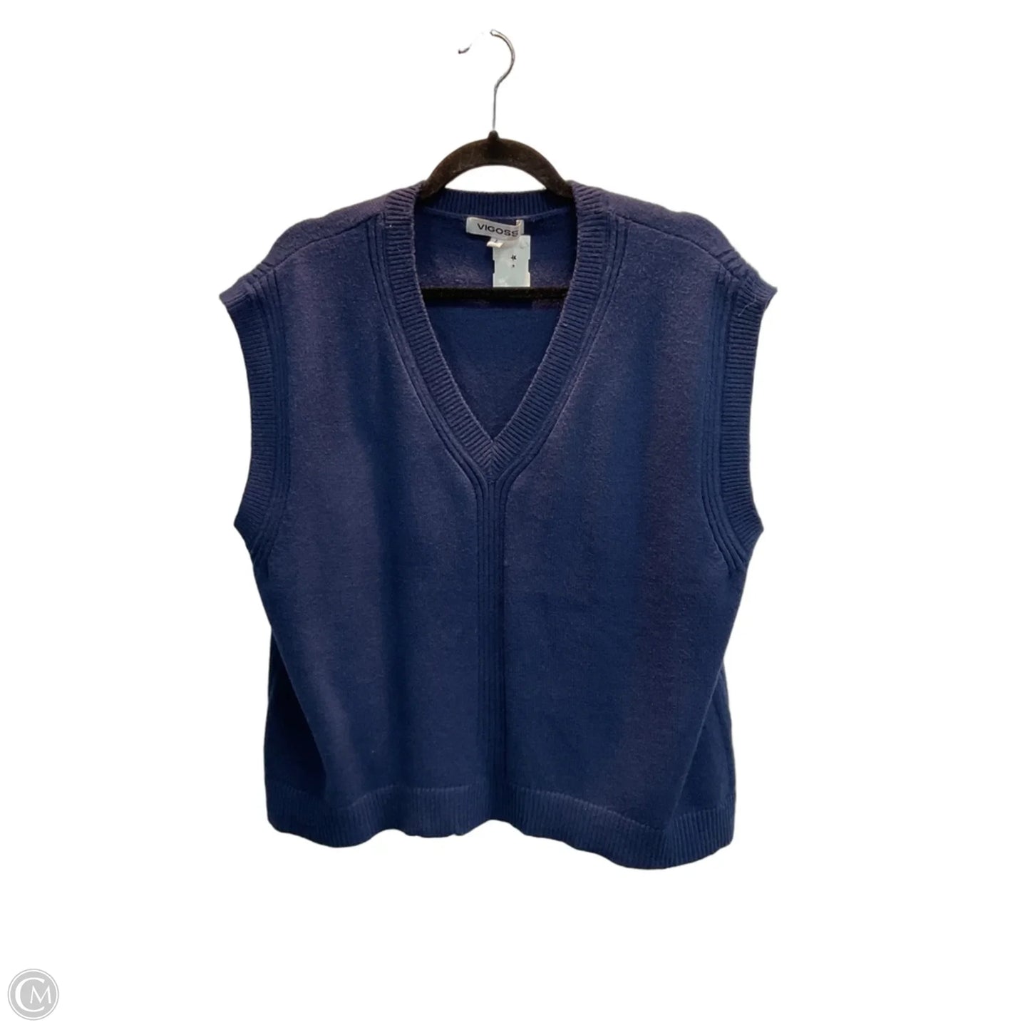 Sweater Short Sleeve By Vigoss In Navy, Size: L