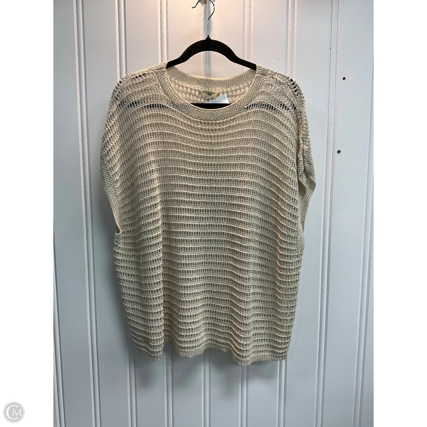 Sweater Short Sleeve By Max Studio In Beige, Size: M