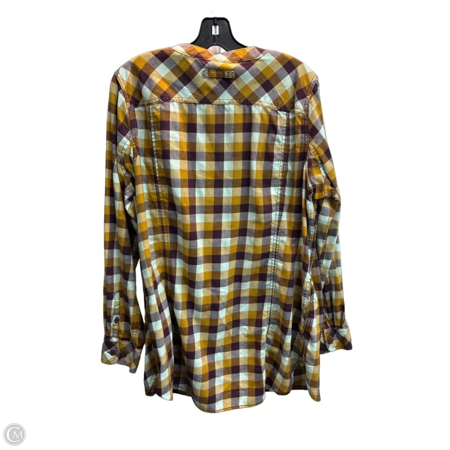 Top Long Sleeve By Duluth Trading In Plaid Pattern, Size: L