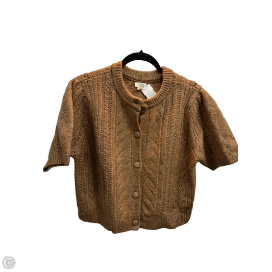Sweater Short Sleeve By Ana In Tan, Size: L