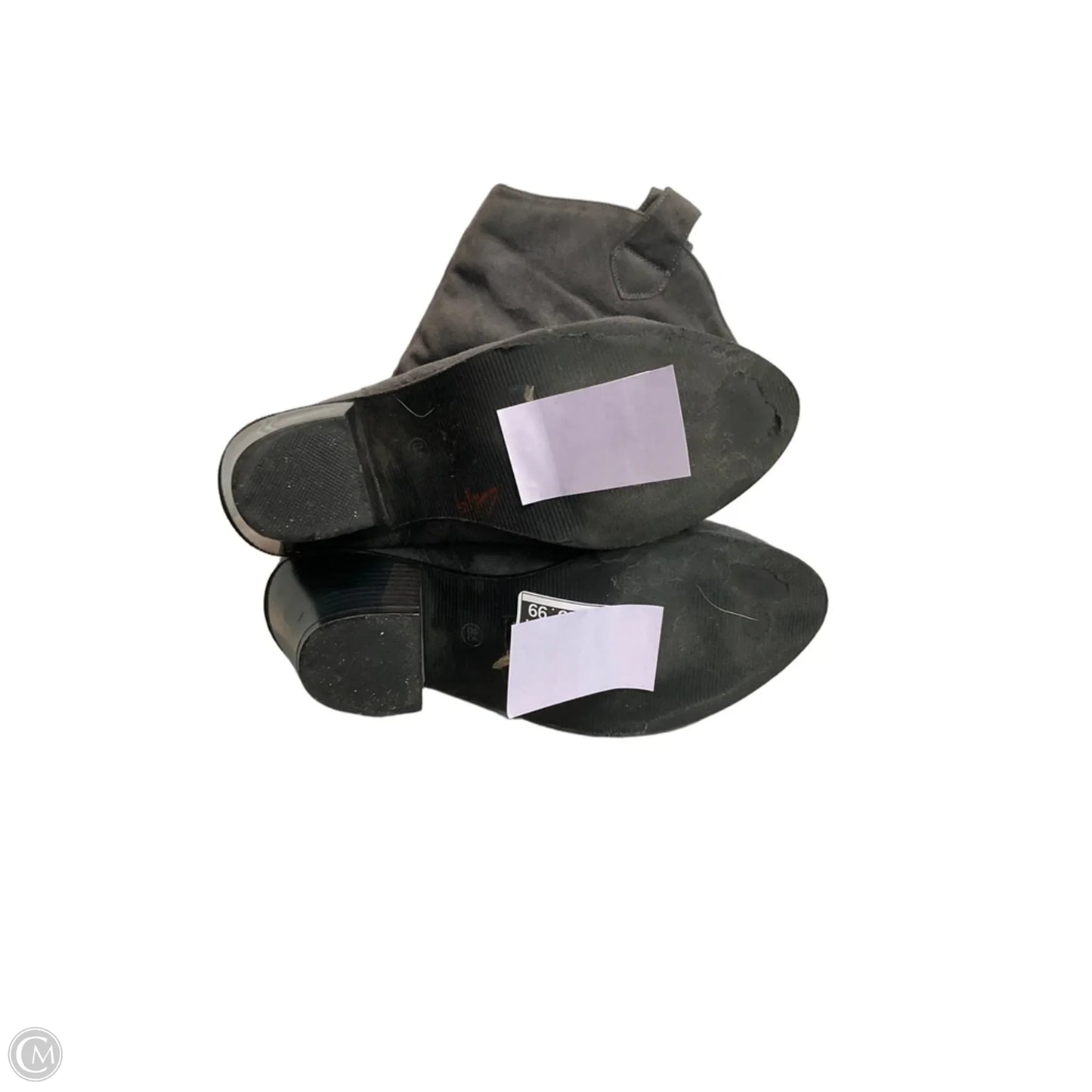 Boots Knee Heels By Vanity In Grey, Size: 8.5