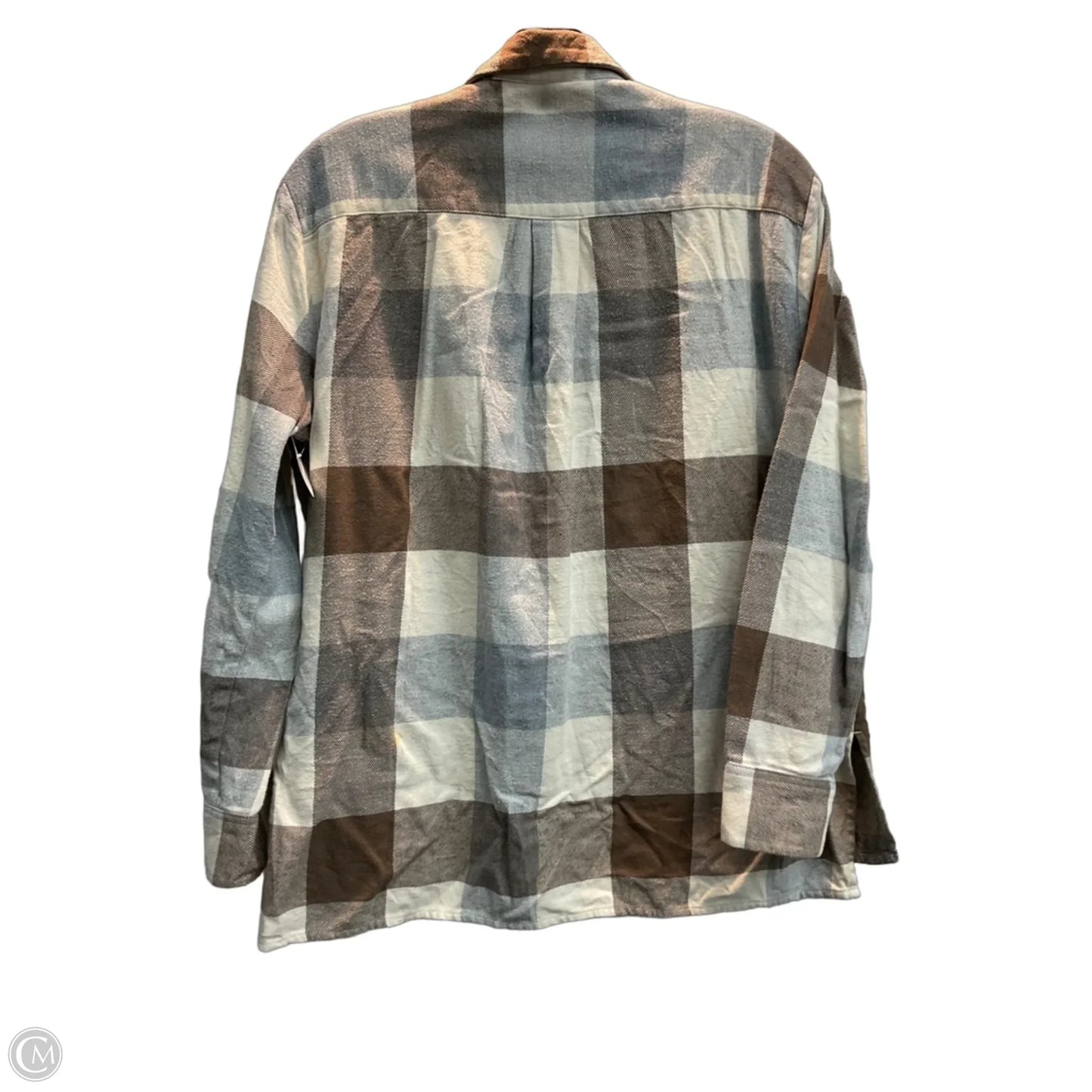 Top Long Sleeve By Madewell In Plaid Pattern, Size: M