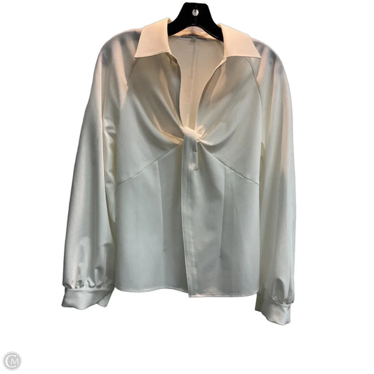 Blouse Long Sleeve By Clothes Mentor In Cream, Size: L
