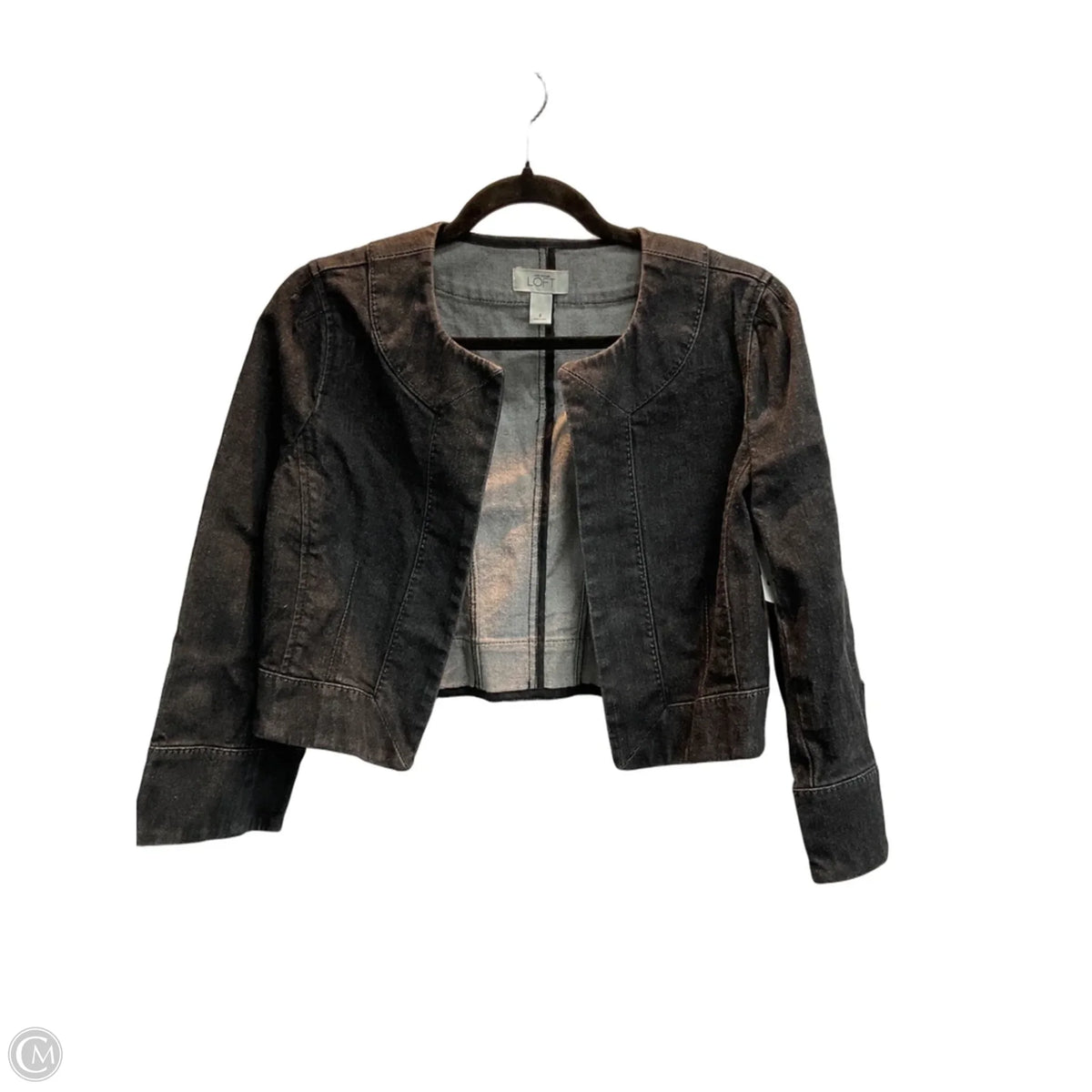 Jacket Denim By Loft In Black, Size: 8