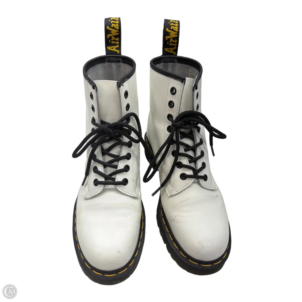 Boots Ankle Flats By D Martens In White, Size: 8