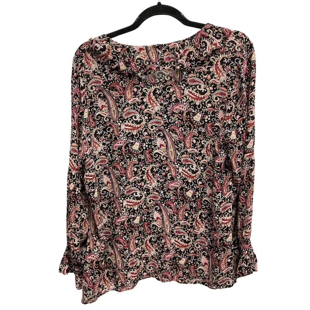 Top Long Sleeve By J. Jill In Paisley Print, Size: L