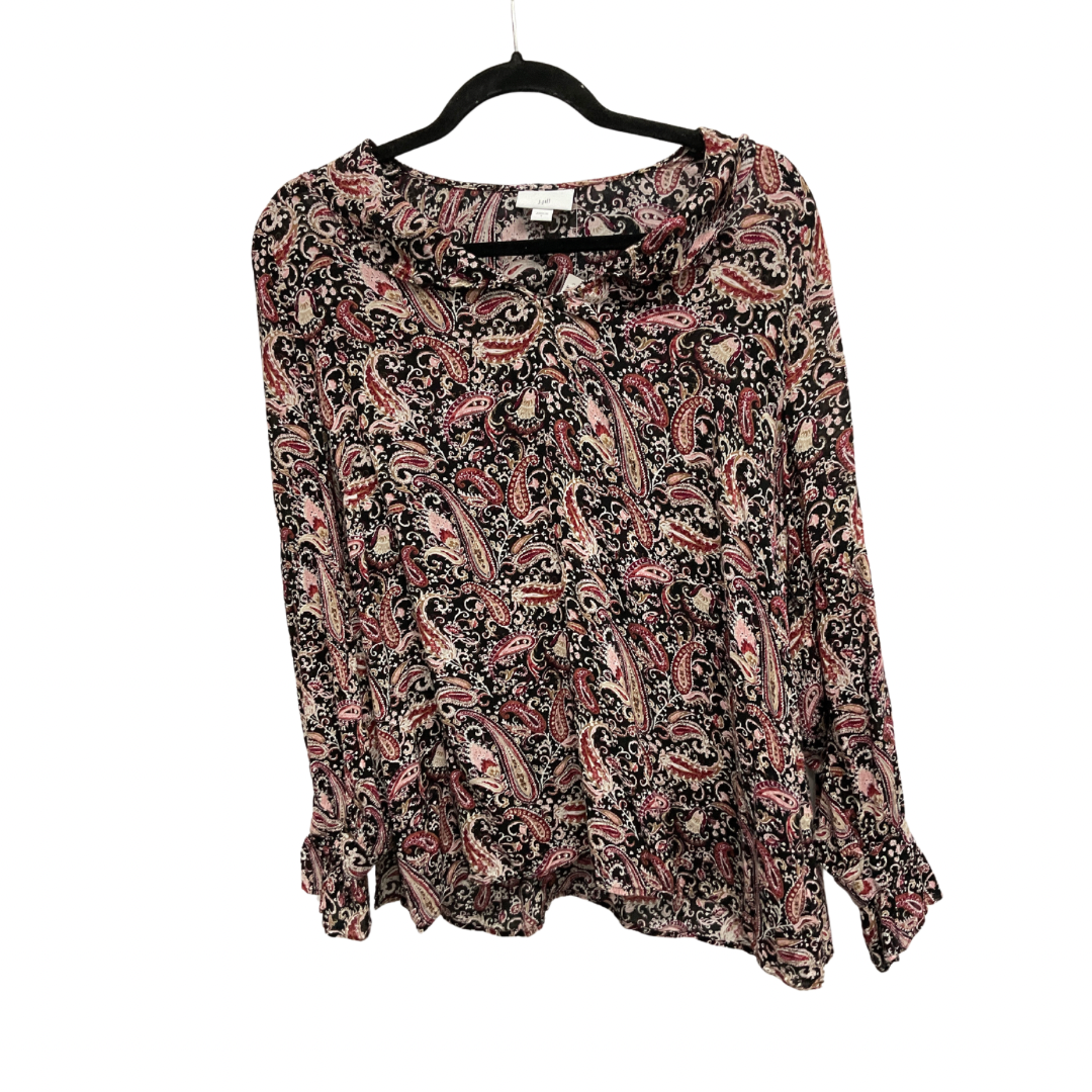 Top Long Sleeve By J. Jill In Paisley Print, Size: L