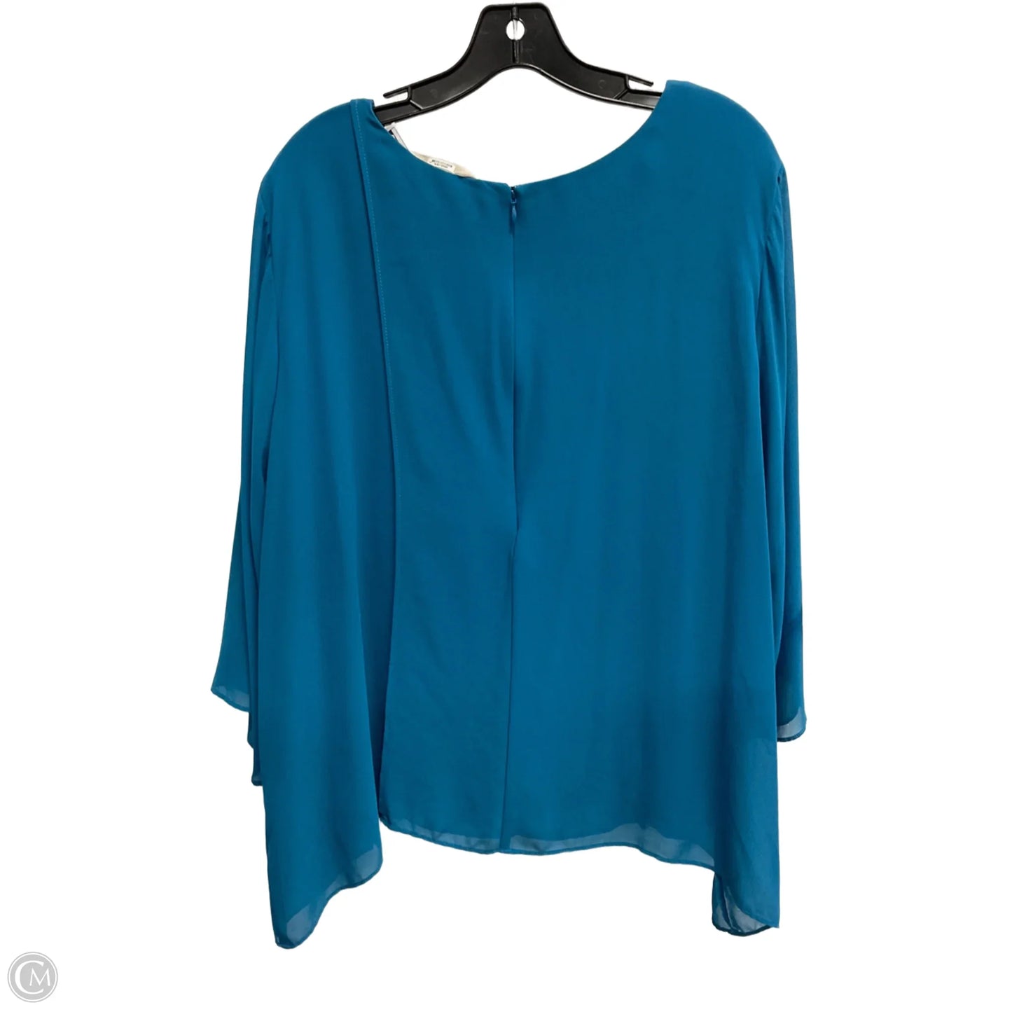 Top 3/4 Sleeve By Soft Surroundings In Aqua, Size: 2x