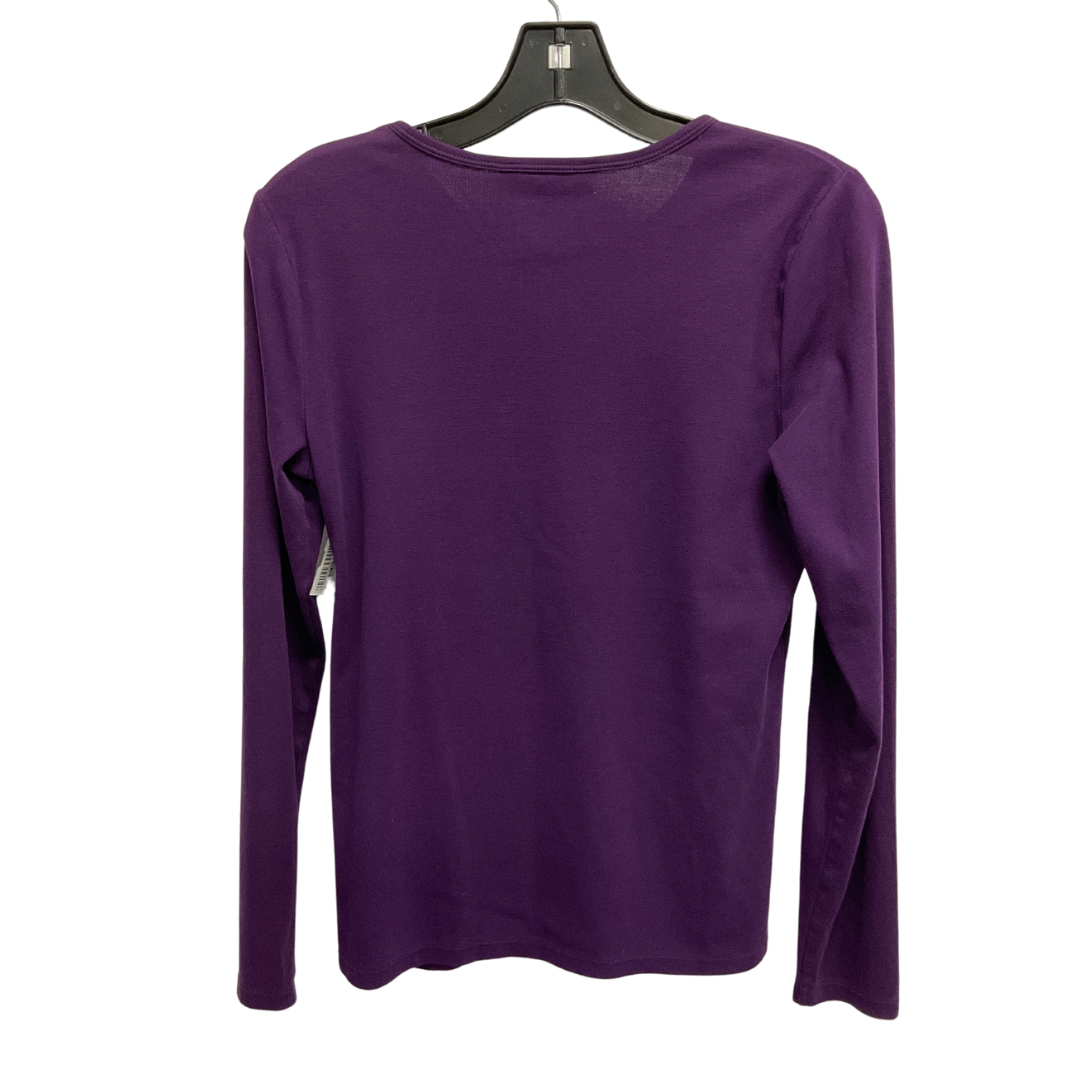 Top Long Sleeve Basic By Lauren By Ralph Lauren In Purple, Size: M