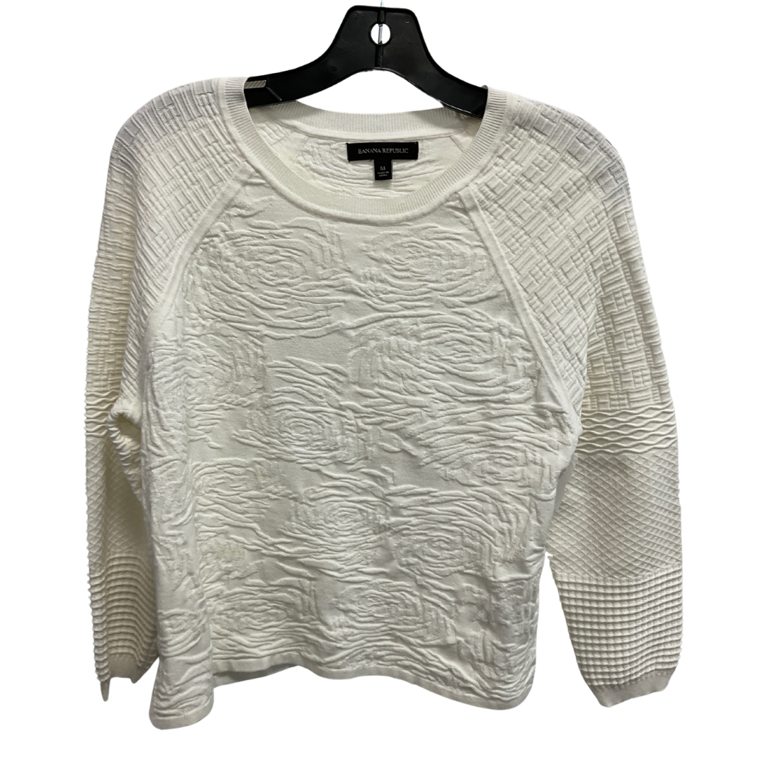 Sweatshirt Crewneck By Banana Republic In Cream, Size: M