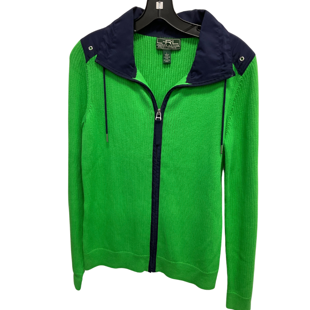 Sweater Cardigan By Lauren By Ralph Lauren In Green, Size: L