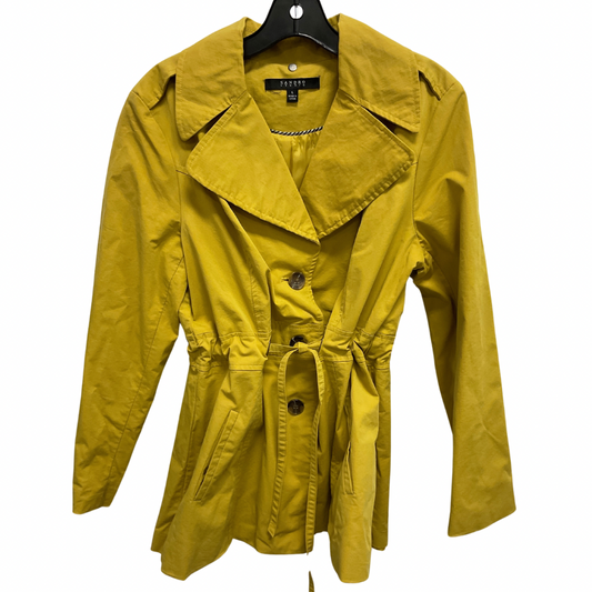 Coat Trench Coat By Sandro In Yellow, Size: L