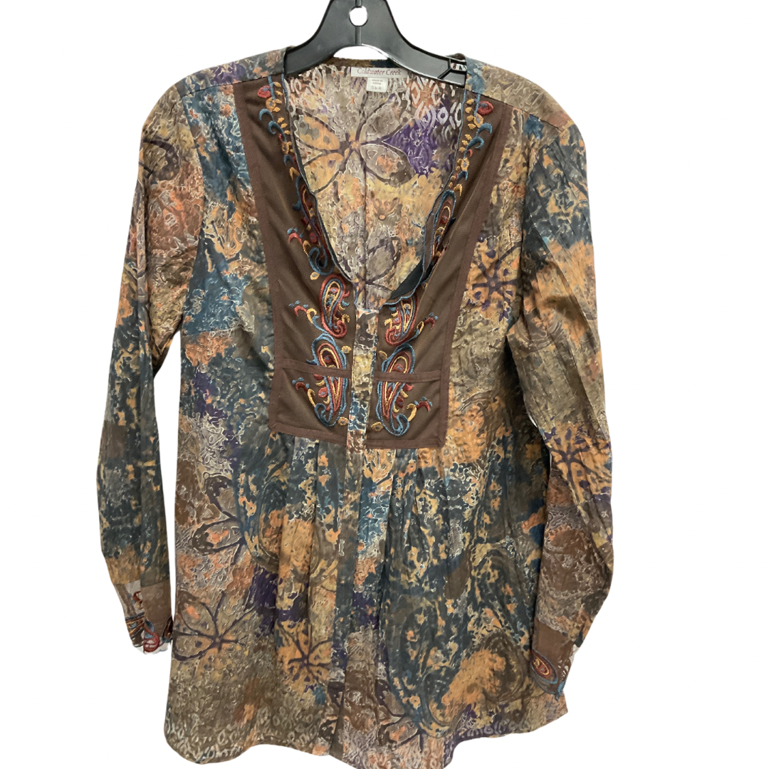 Top Long Sleeve By Coldwater Creek In Paisley Print, Size: S